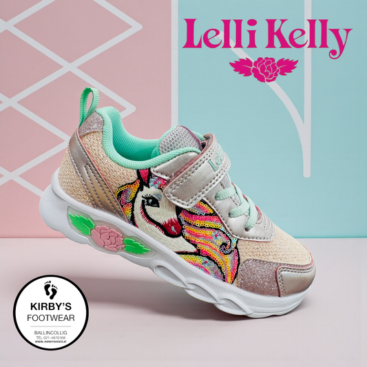 Lelli Kelly Maggie unicorn lights silver pink - Kirbys Footwear Ltd