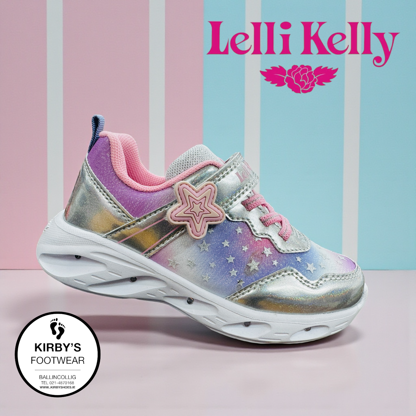 Lelli Kelly Stella silver pink - lights - Kirbys Footwear Ltd