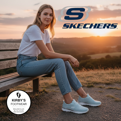 Martha Stewart Skechers Slip-In Arch Fit Summits - soft shimmer - light blue - Kirbys Footwear Ltd