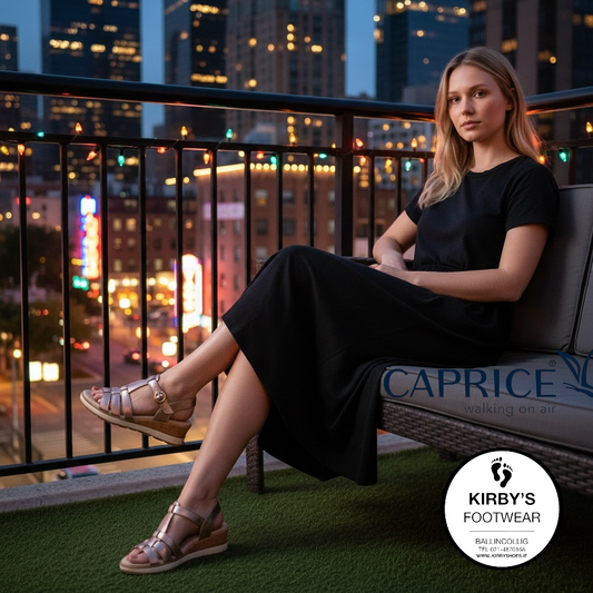 Caprice sandal taupe metallic - 28709 - Kirbys Footwear Ltd