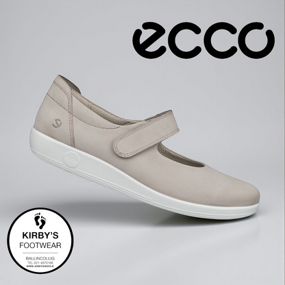 Ecco Soft 2.0 Mary-jane - pure cashmere - 207503 - Kirbys Footwear Ltd