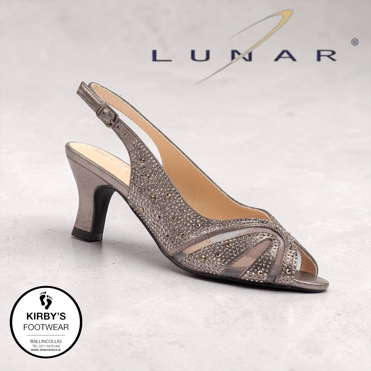 Lunar Nancy sandal - pewter - wide fit - Kirbys Footwear Ltd