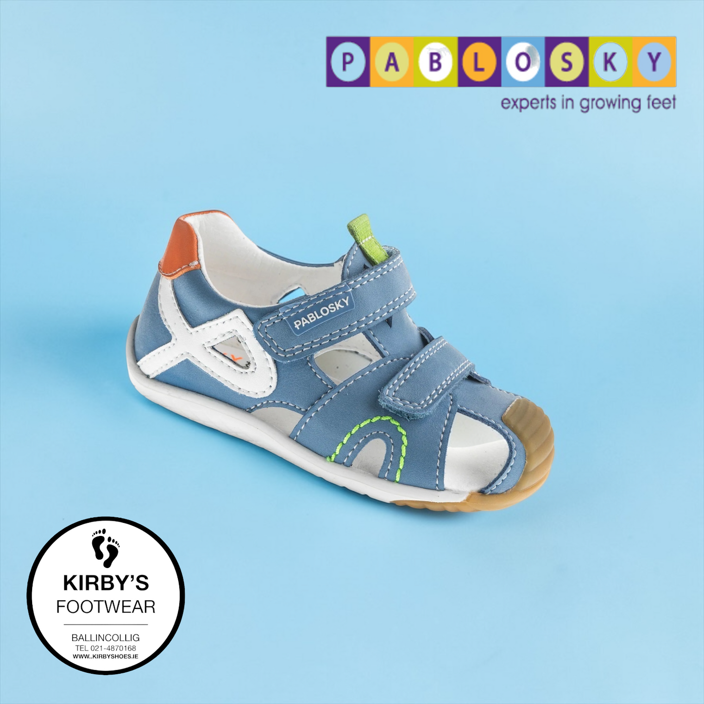 Pablosky closed sandal 069944 - blue - Kirbys Footwear Ltd