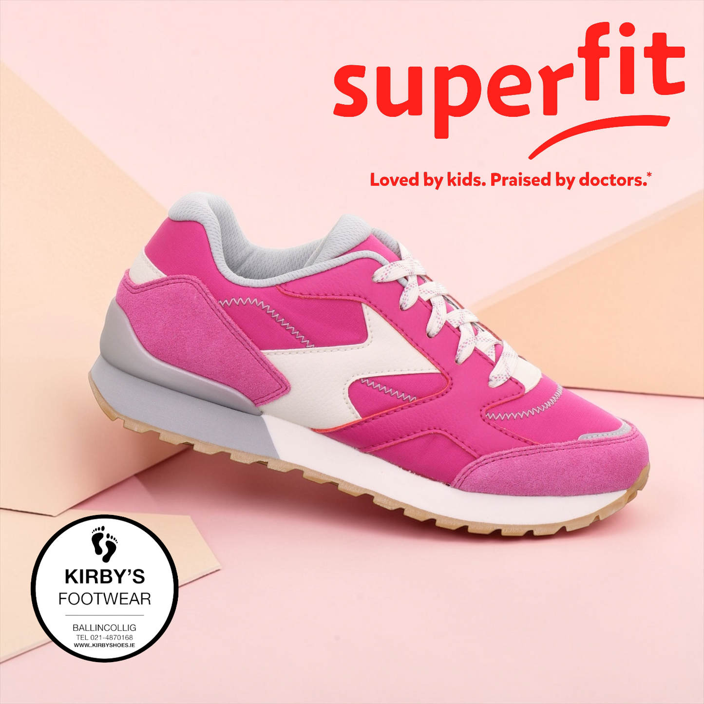 SuperFit Dash pink lace - Kirbys Footwear Ltd