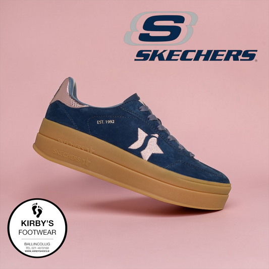 Skechers Academy hi-elevated essence - navy pink - Kirbys Footwear Ltd