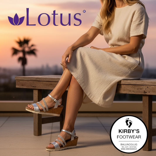 Lotus Goldie wedge sandal matt silver - Kirbys Footwear Ltd