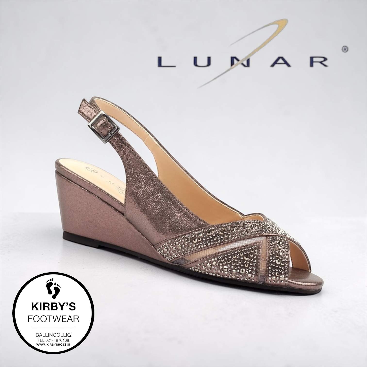 Lunar Emmerline wedge sandal - pewter - Kirbys Footwear Ltd