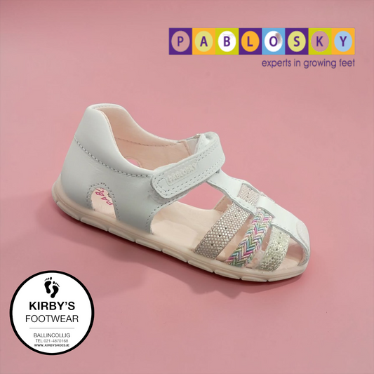 Pablosky closed sandal 067100 - white - Kirbys Footwear Ltd