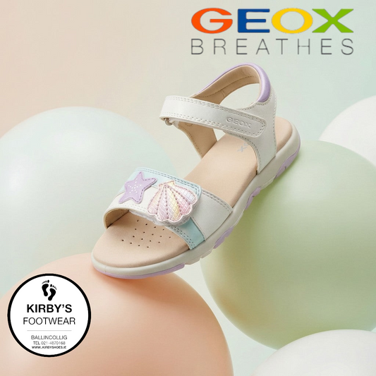 Geox sandal - Haiti - white pink - Kirbys Footwear Ltd