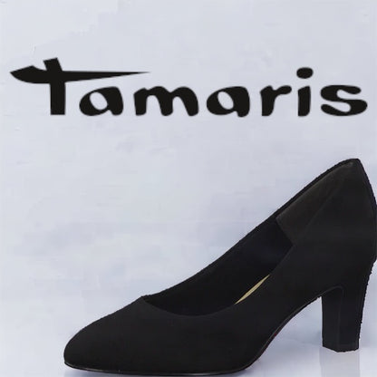 Tamaris court 22418 black suede - Kirbys Footwear Ltd