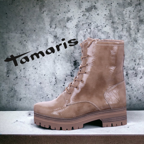 Tamaris boot camel patent 25294