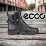 Ecco Amsterdam 222013 black leather with zip - waterproof