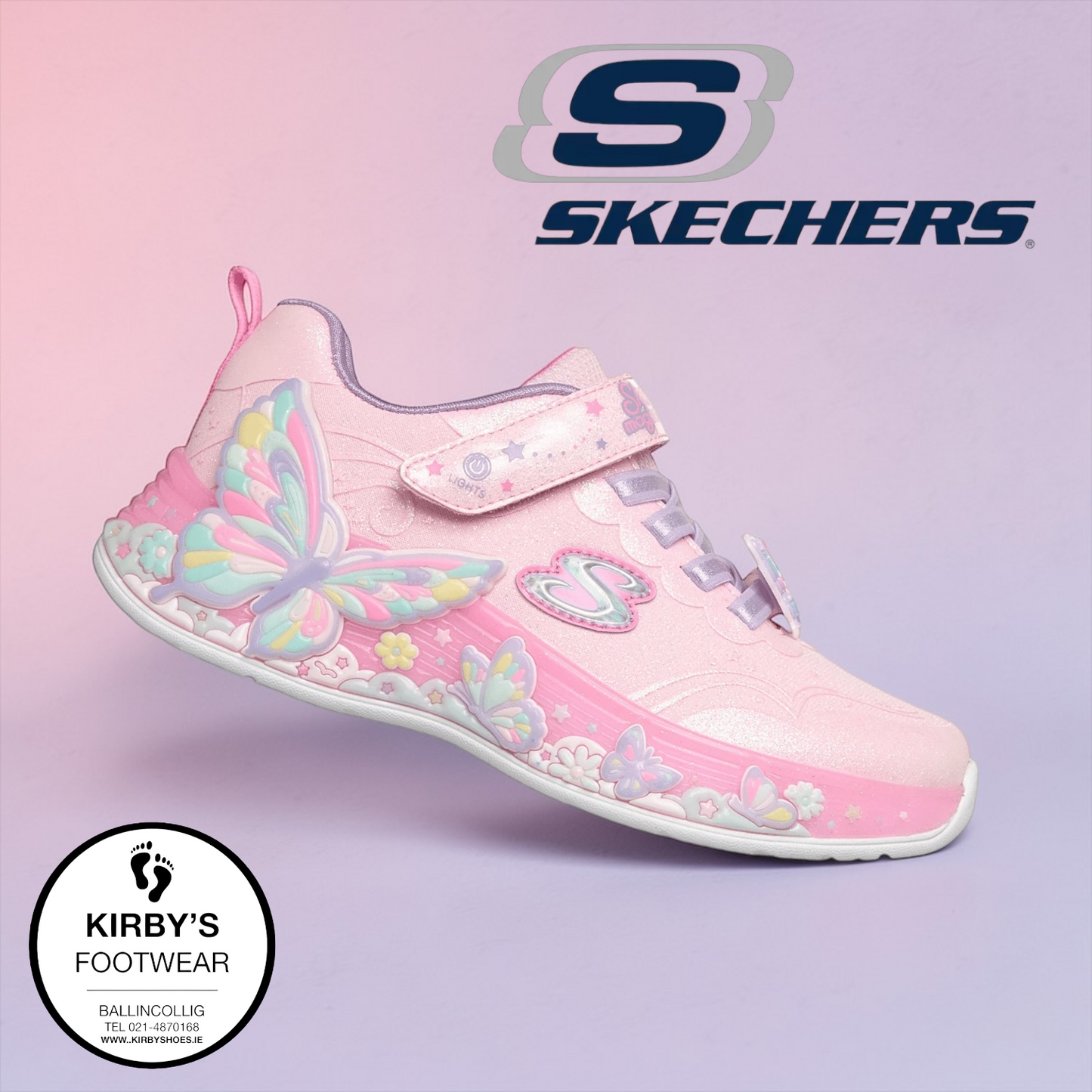 Skechers butterfly bliss - Pink lights - Kirbys Footwear Ltd