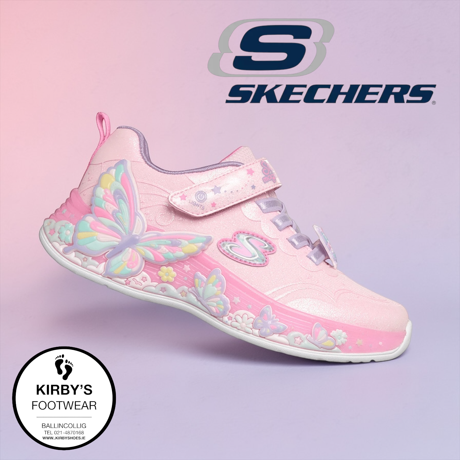 Skechers butterfly bliss - Pink lights - Kirbys Footwear Ltd