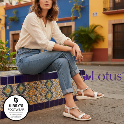 Lotus Bruna sandal white - Kirbys Footwear Ltd
