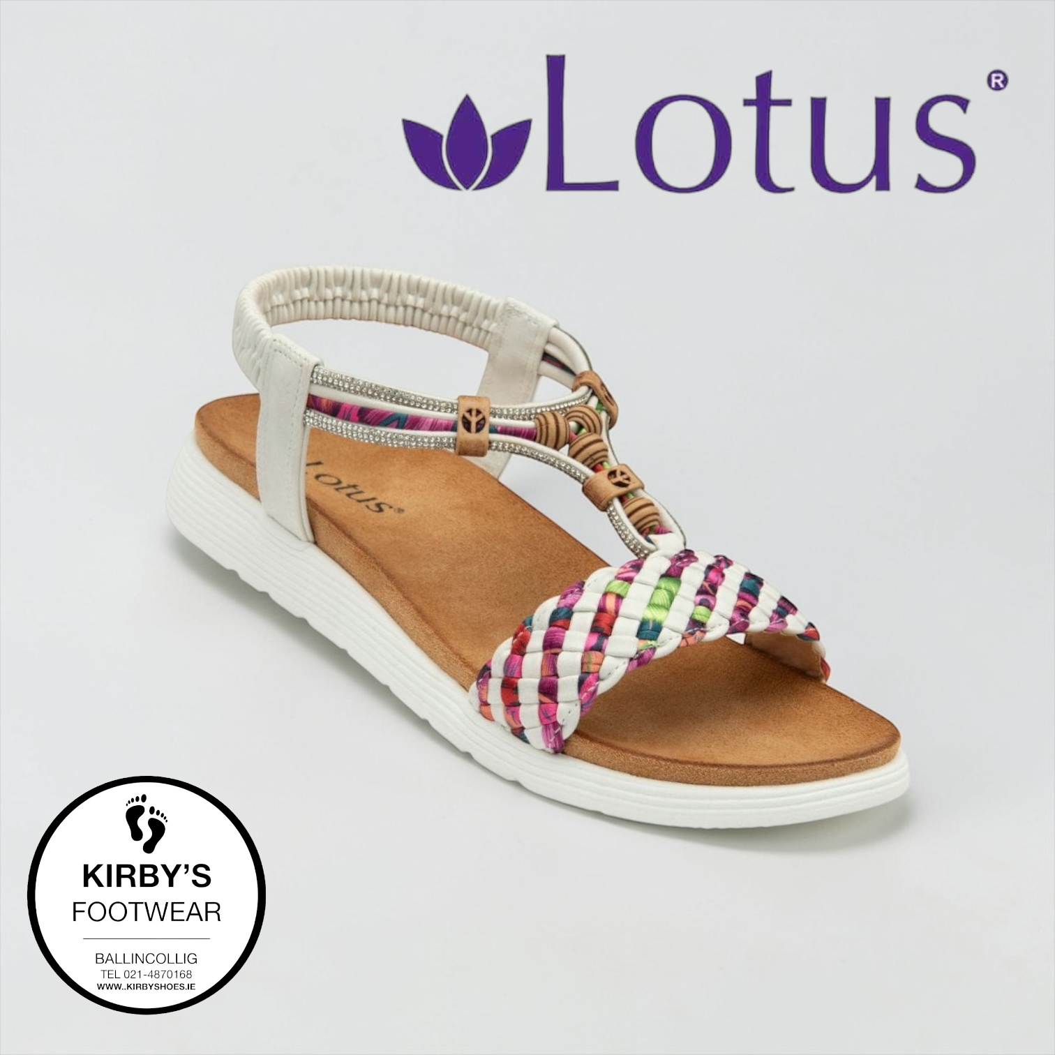 Lotus Russo sandal white - Kirbys Footwear Ltd