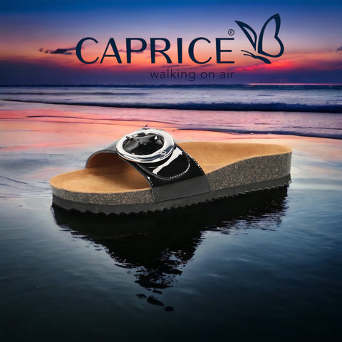Caprice mule black patent 27400
