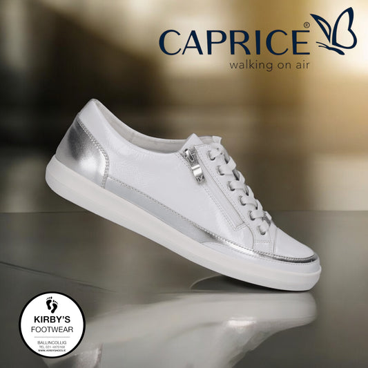 Caprice white silver leather - 23706