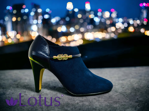 Lotus Janis navy patent heel