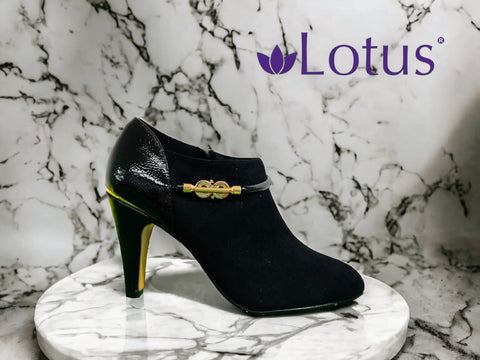 Lotus Janis black patent heel