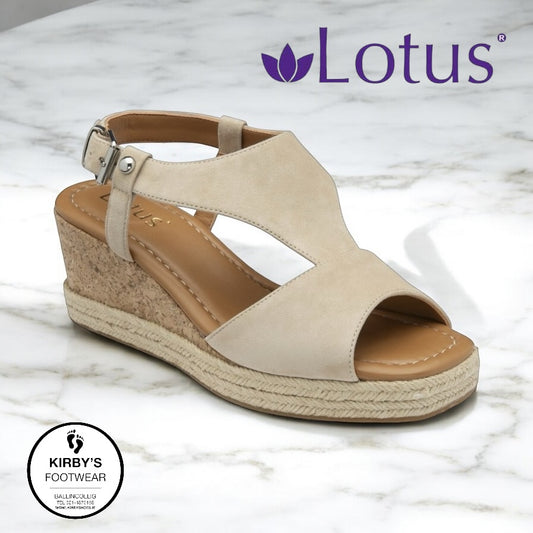Lotus Madalene wedge sandal nude