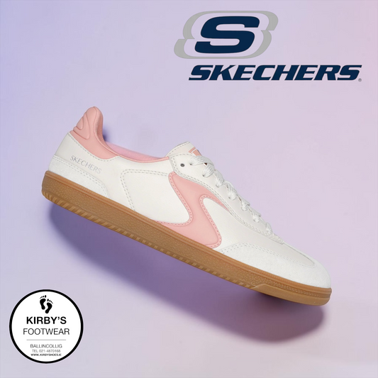 Skechers Hotshot kickoff - white pink - Kirbys Footwear Ltd