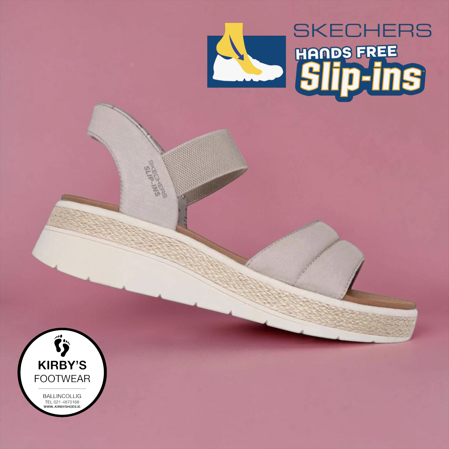 Skechers Slip in sandal - bobs Sunray - taupe - Kirbys Footwear Ltd