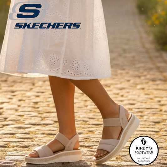 Skechers Slip in sandal - bobs Sunray - taupe - Kirbys Footwear Ltd
