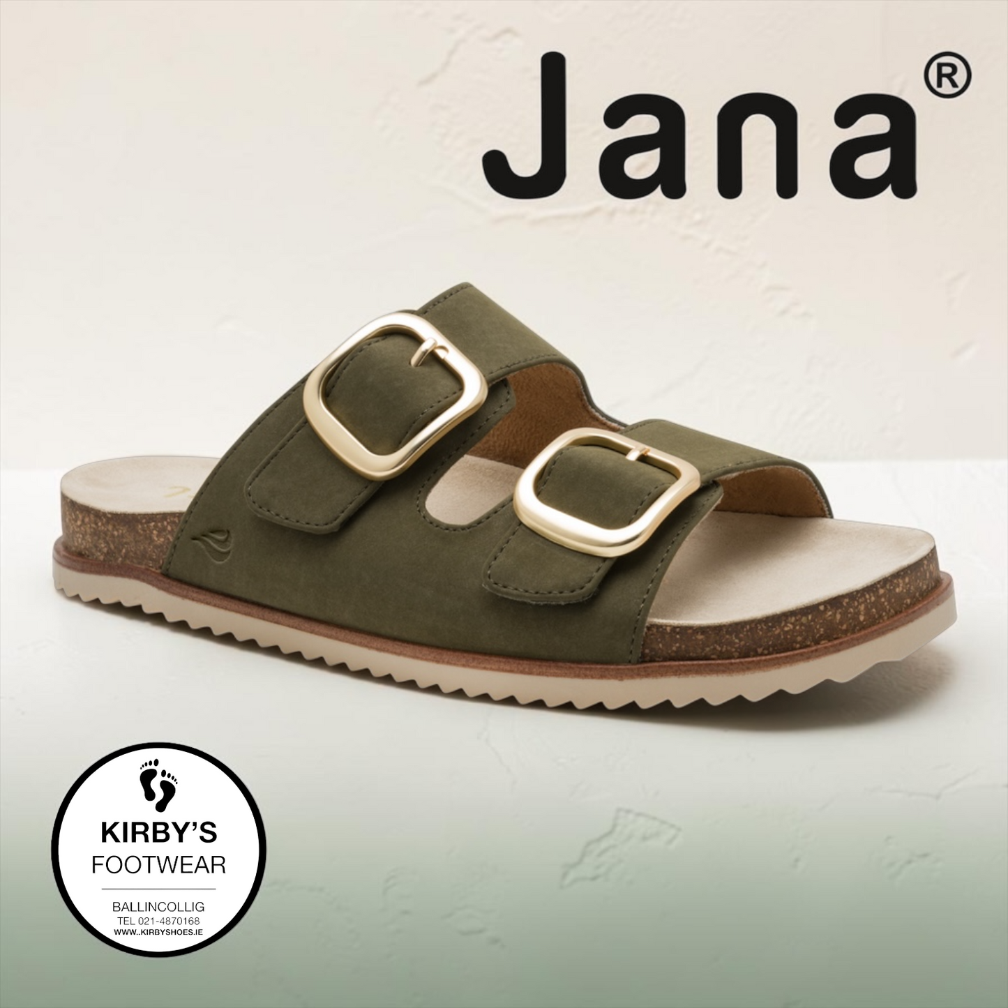 Jana sandal mule - 27461 - olive - Kirbys Footwear Ltd