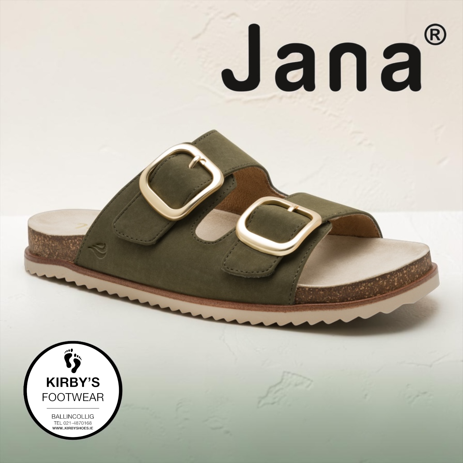 Jana sandal mule - 27461 - olive - Kirbys Footwear Ltd