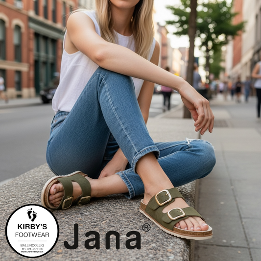 Jana sandal mule - 27461 - olive - Kirbys Footwear Ltd