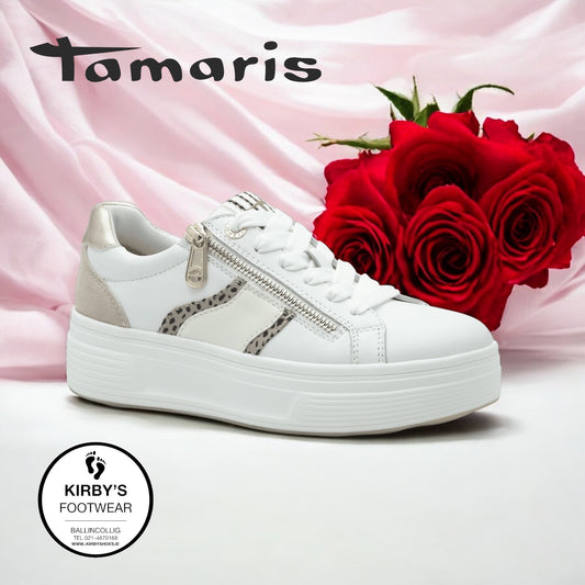Tamaris trainer - white beige - 83716