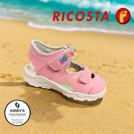 Ricosta Dobby pink closed toe sandal