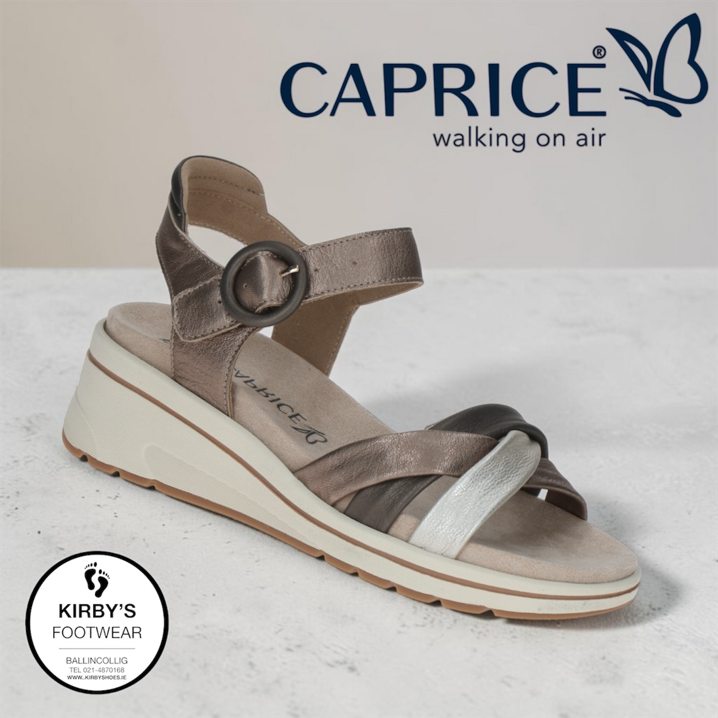 Caprice sandal taupe metallic - 28304