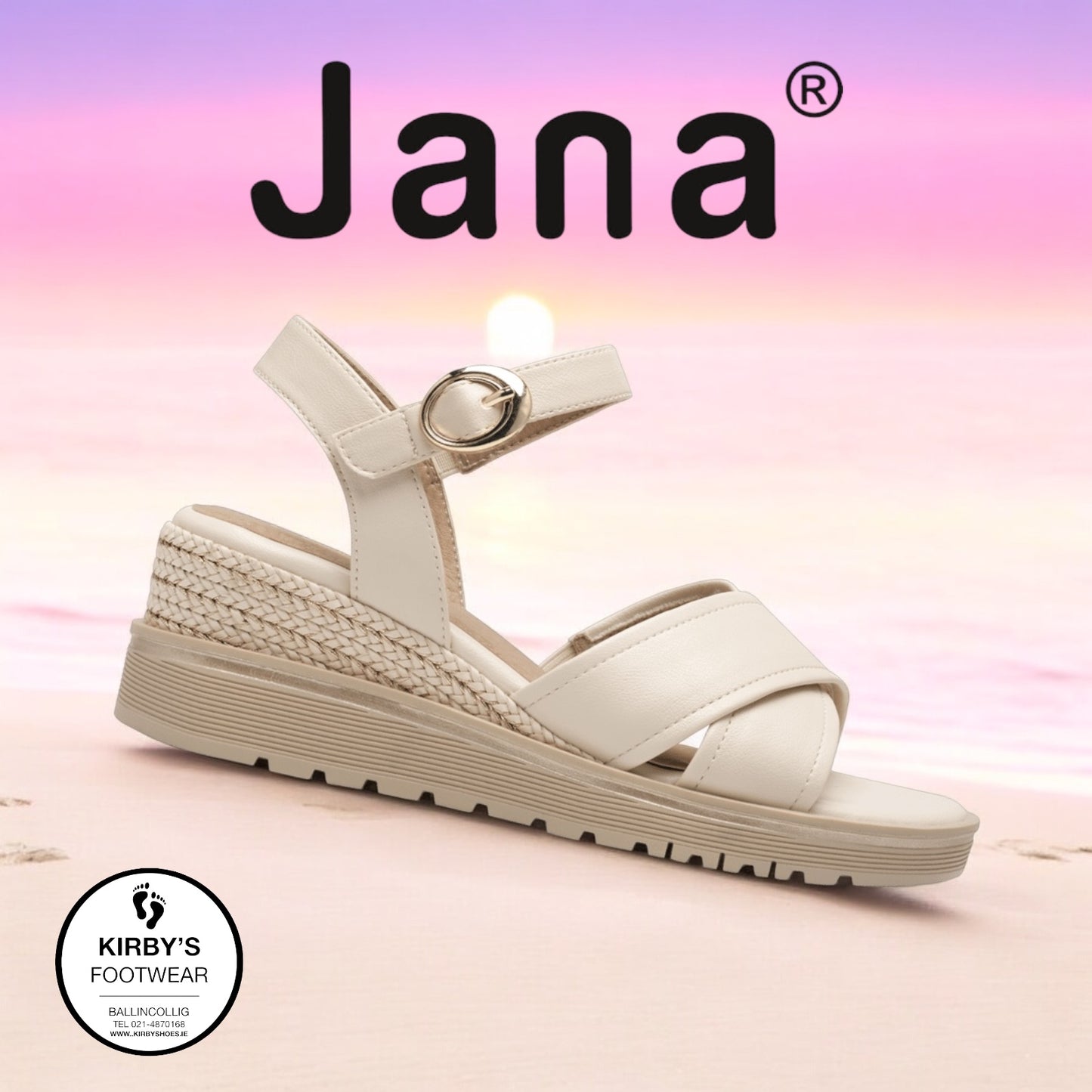 Jana Wedge sandal - beige 28777
