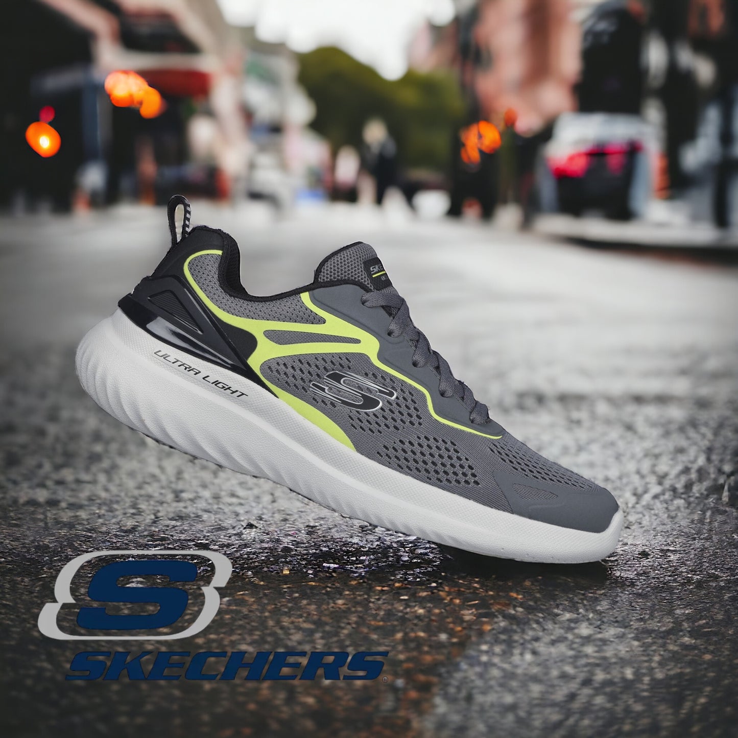 Skechers Bounder 2.0 charcoal lime