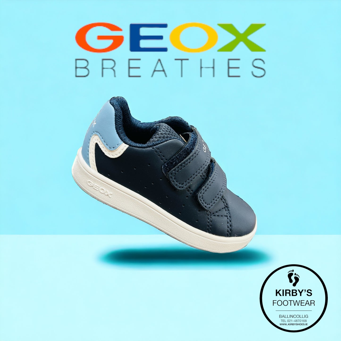 Geox Eclyper navy blue leather