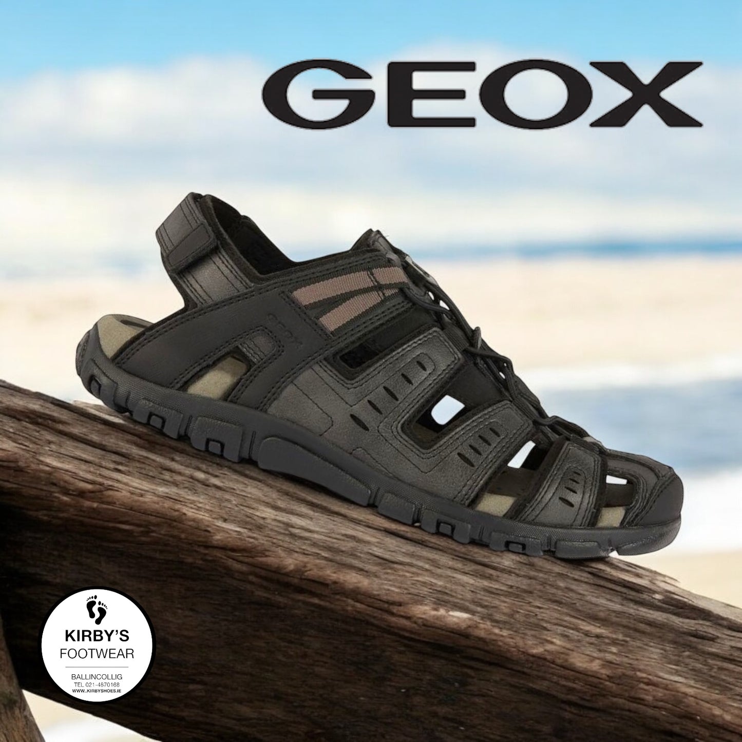 Geox Strada black sandal