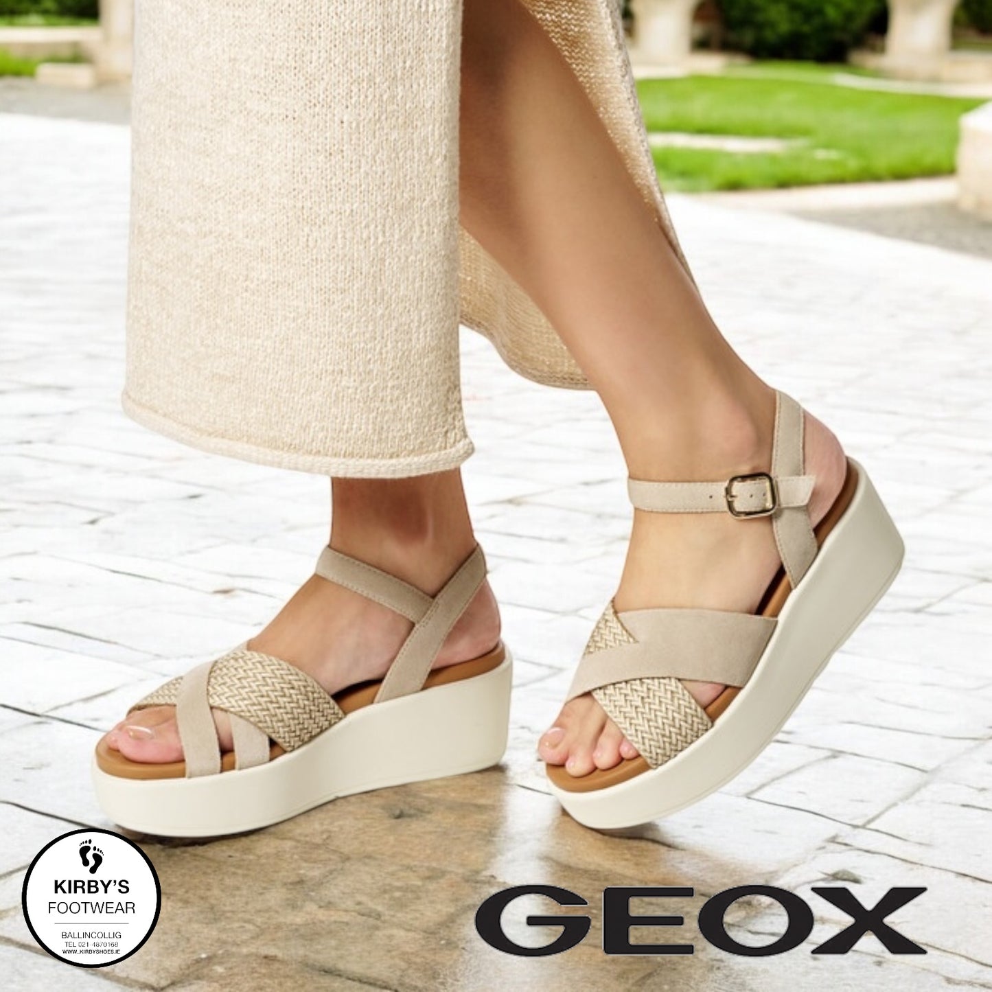 Geox Xand 2.2s wedge sandal - taupe