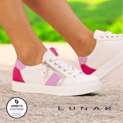 Lunar Angelica trainer white pink - Kirbys Footwear Ltd