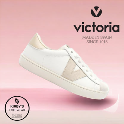 Victoria trainer white beige  leather - 1126142