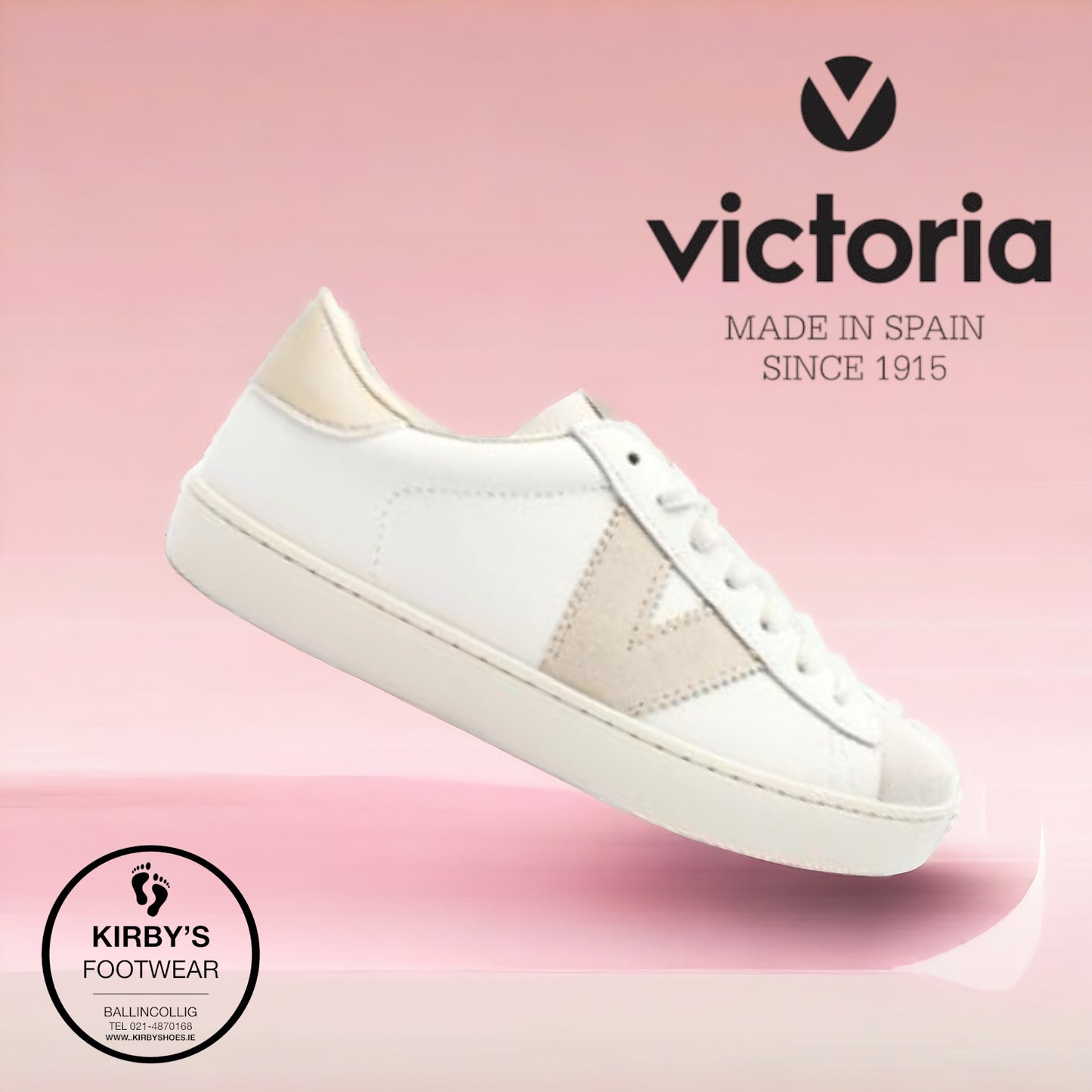 Victoria trainer white beige  leather - 1126142
