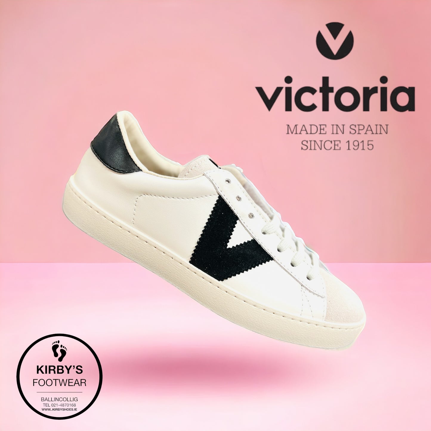 Victoria trainer white black leather - 1125188