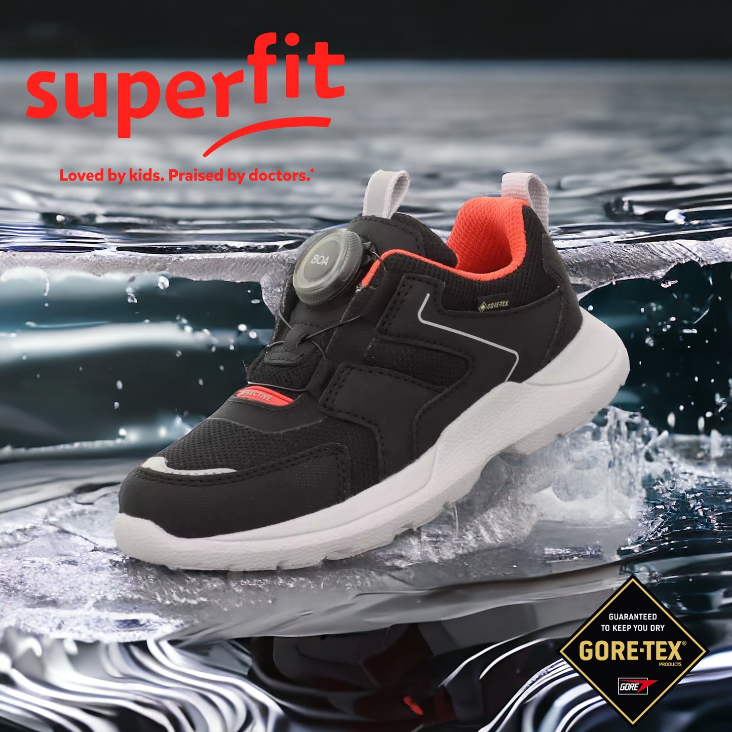 SuperFit Rush black red goretex waterproof - twist tie