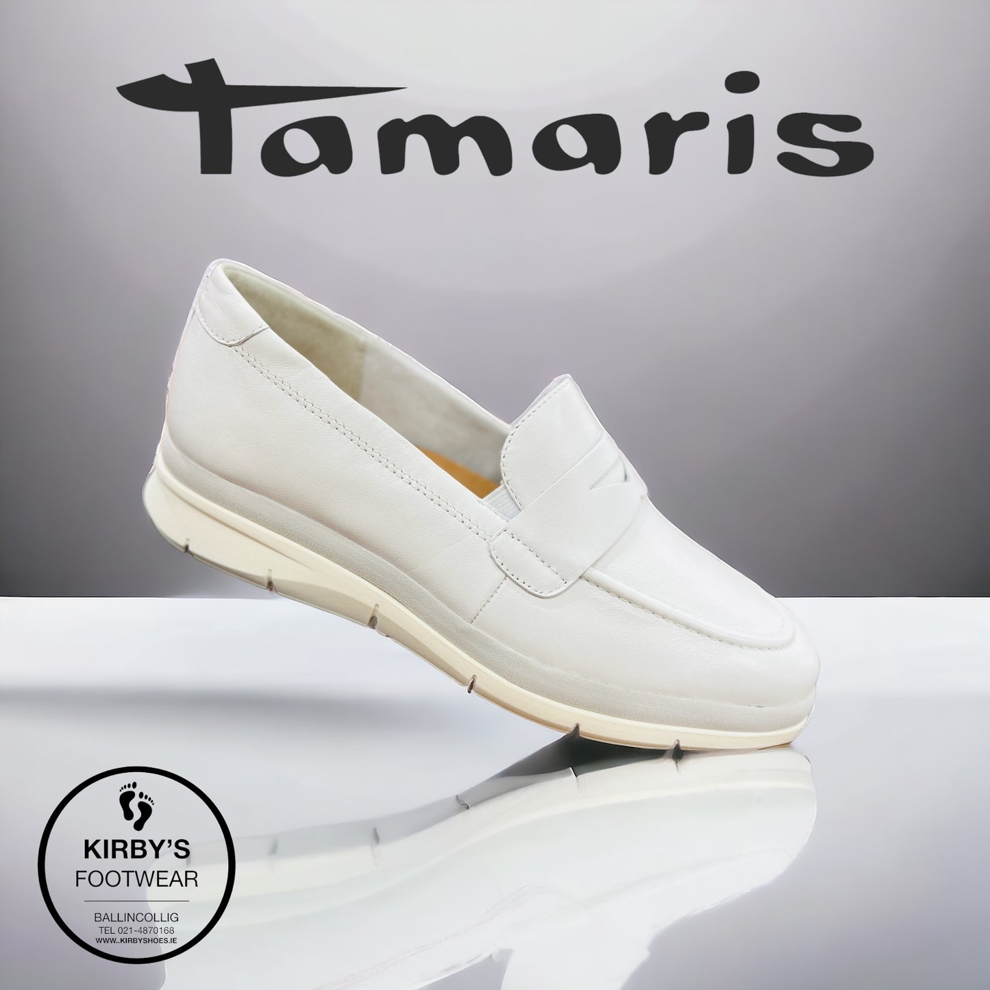 Tamaris white leather slip on - 24720