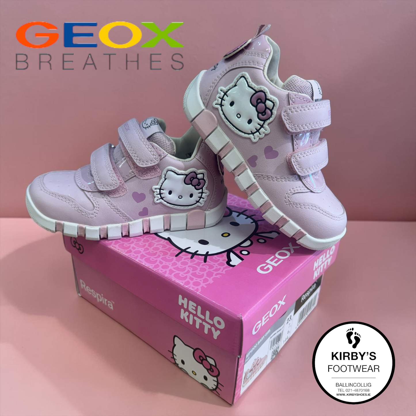 Geox Iupidoo velcro pink Hello Kitty