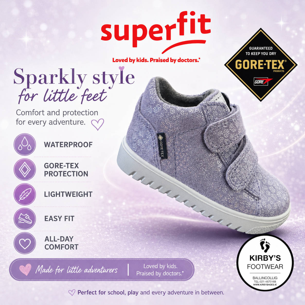 SuperFit Supies 4s - lilac sparkle - Waterproof