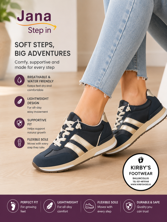 Jana Step-in trainer 23785 - navy gold