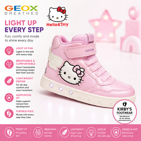 Geox Hello Kitty high top lights Skylin pink