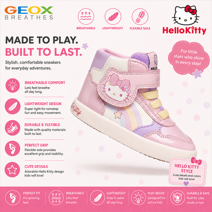 Geox Hello Kitty Gisli pink velcro boot